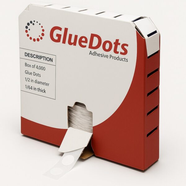 GDHT4 - Box of 4k, Glue Dots, 1/2 in diameter, 1/64 thick, high tack