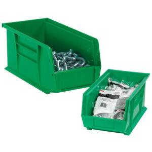 14 3/4 x 5 1/2 x 5" Green Plastic Stack & Hang Bin Boxes
