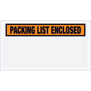 5 1/2 x 10" Orange "Packing List Enclosed" Envelopes