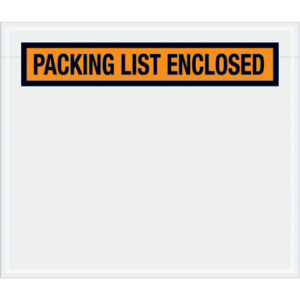 7 x 6" Orange "Packing List Enclosed" Envelopes
