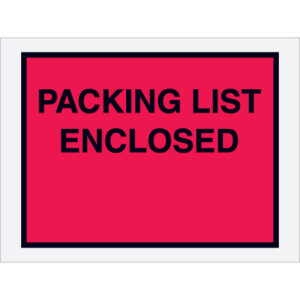 4 1/2 x 6" Red "Packing List Enclosed" Envelopes