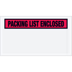 5 1/2 x 10" Red "Packing List Enclosed" Envelopes
