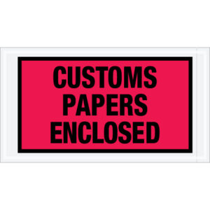 5 1/2 x 10" Red "Customs Papers Enclosed" Envelopes