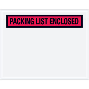 7 x 5 1/2" Red "Packing List Enclosed" Envelopes