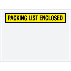 6 3/4 x 5" Yellow "Packing List Enclosed" Envelopes