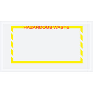 5 1/2 x 10" Yellow Border "Hazardous Waste" Document Envelopes