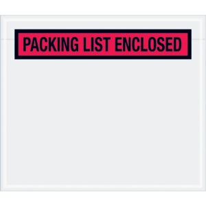 7 x 6" Red "Packing List Enclosed" Envelopes