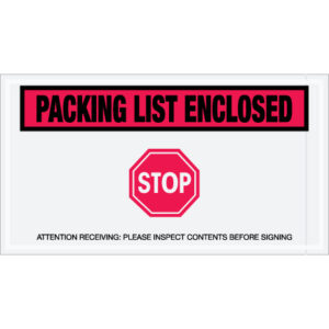 5 1/2 x 10" Red "Packing List Enclosed - Stop" Envelopes