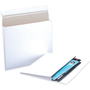12 1/2 x 9 1/2 x 1" White Stayflats® Gusseted Mailers