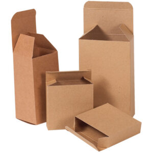 1 1/2 x 1 1/4 x 2" Kraft Reverse Tuck Folding Cartons