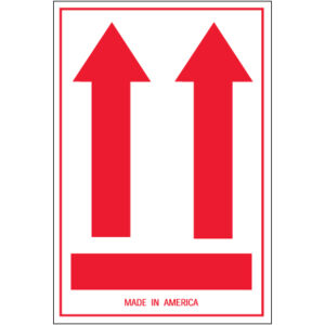 4 x 6" - (Two Red Arrows Over Red Bar) Arrow Labels