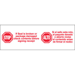 2" x 110 yds. - "Stop / Alto" (6 Pack) Tape Logic® Messaged Carton Sealing Tape