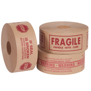 3" x 450' "Warning" Tape Logic® #7500 Messaged Reinforced Water Activated Tape