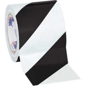 4" x 36 yds. Black/White Tape Logic® Striped Vinyl Safety Tape