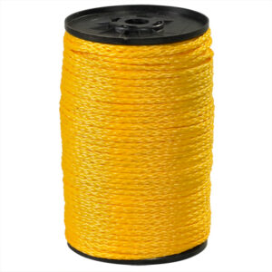 3/8", 2,100 lb, Yellow Hollow Braided Polypropylene Rope