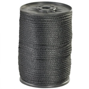 1/4", 1,150 lb, Black Solid Braided Nylon Rope