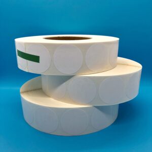 1.25WNP1365 - 1.25" White Tabs - 13,000 per roll - 65,000 per case