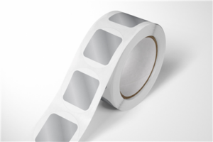1SQSOS100 - 1" x 1" Square Silver Scratch Off Tabs - 20k per roll/case 100k