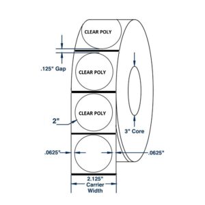 2CNP945 - Clear Tabs, 2, 9k roll/case 45k, No Perforation, 2CNP945