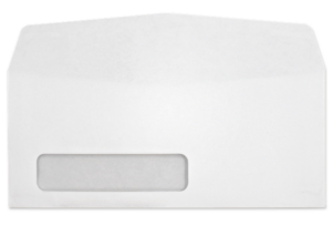 3180 - #10 - 24lb Digi-Clear SFI "C" Window (1 1/8 x 4 1/2, 7/8L - 1/2B) Side Seam - 2500 per carton