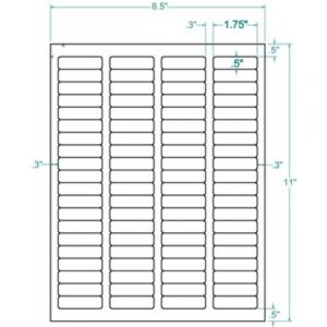 331233 - White Permanent Return Address Label, inkjet/laser/copier, 1 3/4 x 1/2, 80 on a sheet,  250 sheets
