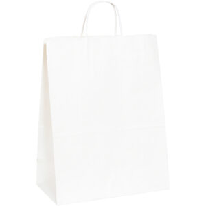 13 x 7 x 17" White Paper Shopping Bags