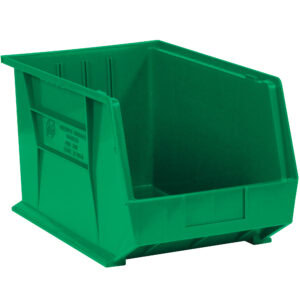 16 x 11 x 8" Green Plastic Stack & Hang Bin Boxes