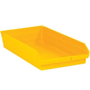 23 5/8 x 11 1/8 x 4" Yellow Plastic Shelf Bin Boxes
