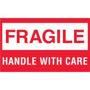 3 x 5" - "Fragile - Handle With Care" Labels