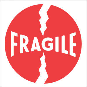 4 x 4" - "Fragile" Labels