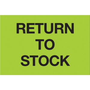 2 x 3" - "Return To Stock" (Fluorescent Green) Labels