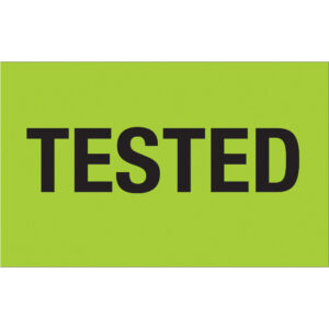 1 1/4 x 2" - "Tested" (Fluorescent Green) Labels