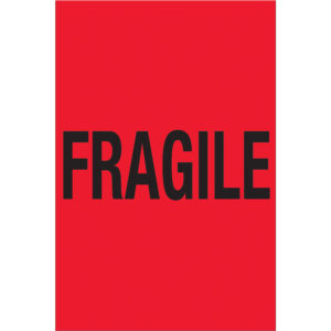 4 x 6" - "Fragile" (Fluorescent Red) Labels