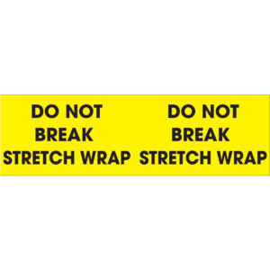 3 x 10" - "Do Not Break Stretch Wrap" (Fluorescent Yellow) Labels