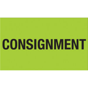 3 x 5" - "Consignment" (Fluorescent Green) Labels