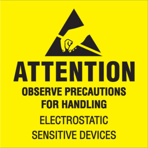2 x 2" - "Attention - Observe Precautions" (Fluorescent Yellow) Labels