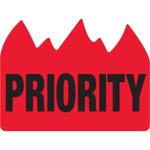 1 1/2 x 2" - "Priority" (Bill of Lading) Flame Labels