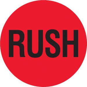 2" Circle - "Rush" (Fluorescent Red) Labels