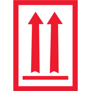 3 x 5" - (Two Red Arrows Over Red Bar) Arrow Labels