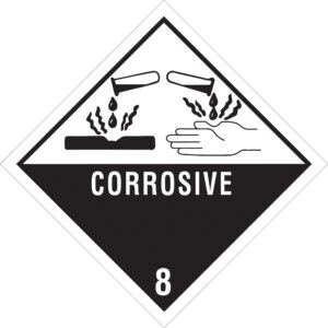 4 x 4" - "Corrosive - 8" Labels