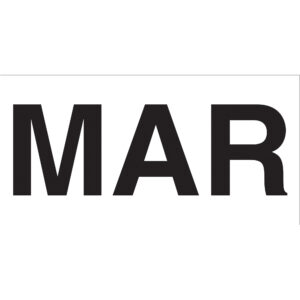 3 x 6" - "MAR" (White) Months of the Year Labels