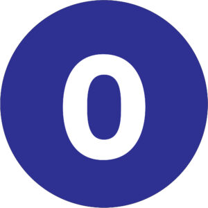 1" Circle - "0" (Dark Blue) Number Labels