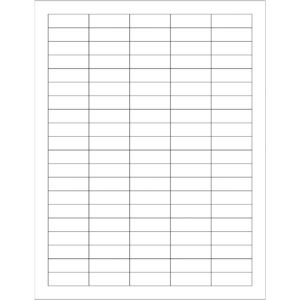 1 1/2 x 1/2" White Rectangle Laser Labels