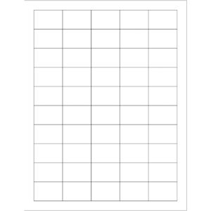 1 1/2 x 1" White Rectangle Laser Labels