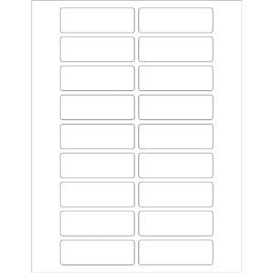 3 x 1" White Rectangle Laser Labels