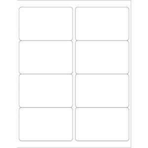 4 x 2 1/2" White Rectangle Laser Labels
