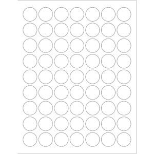 1" White Circle Laser Labels