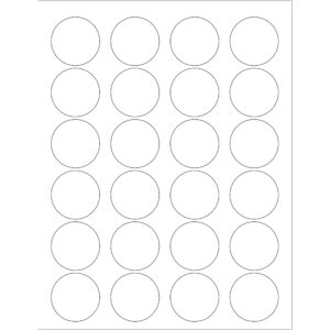 1.625" White Circle Laser Labels