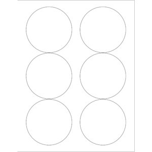 3.33" White Circle Laser Labels