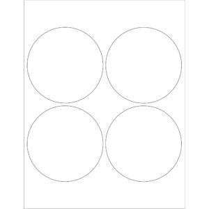 4" White Circle Laser Labels
